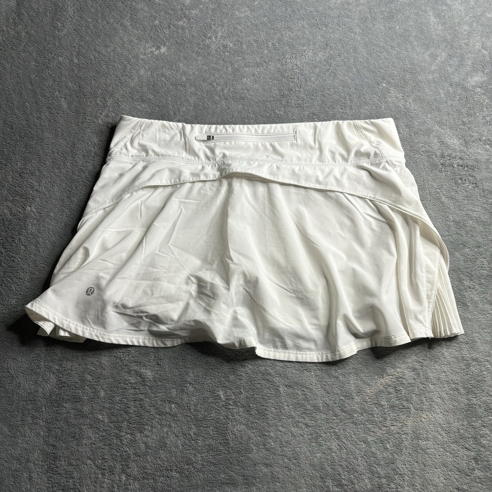 Lululemon Play Off The Pleats Skirt Womens 10 White Athletic Tennis Running